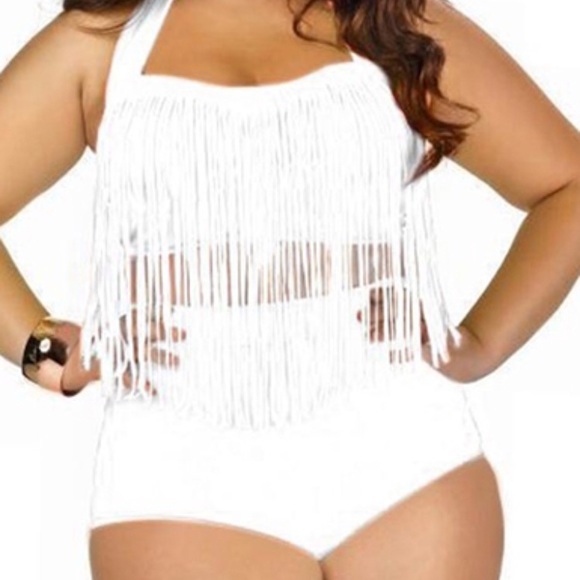 Other - Plus Size Fringed Two Piece Swimsuit